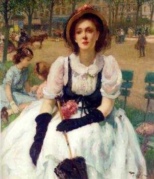 費爾南 杜桑 Femme elegante au parc 費爾南 杜桑 Femme elegante au parc